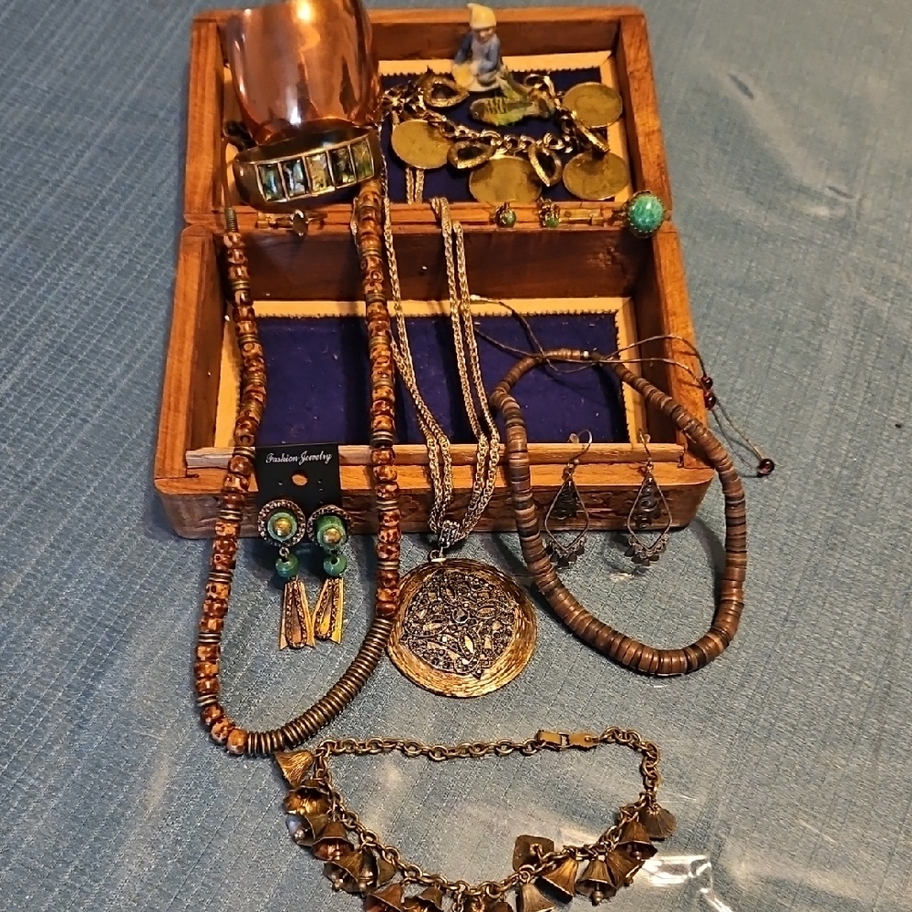 Gold and Brown Vintage Style Bracelets